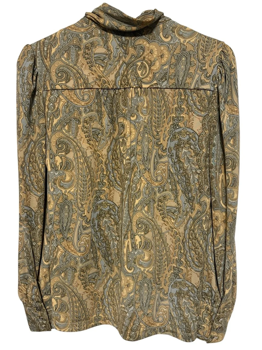 LAUREN RALPH LAUREN Paisley Tie Neck Blouse Size S Long Sleeve Top